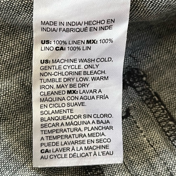 Chico's 100% Linen Button Trim Cropped Pull On Pants size Chico’s 00 US 2 Grey - Picture 8 of 12